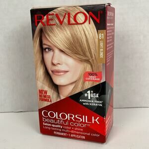 Revlon Colorsilk Hair Color Permanent 81 Light Blonde Ammonia Free Keratin